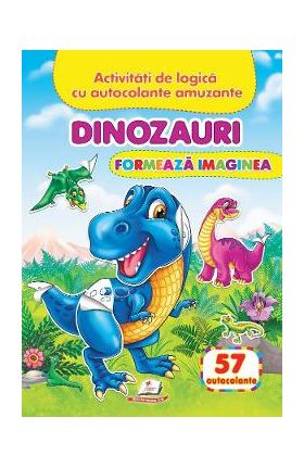 Dinozauri: Formeaza imaginea. 57 autocolante