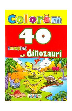 Coloram 40 de imagini cu dinozauri
