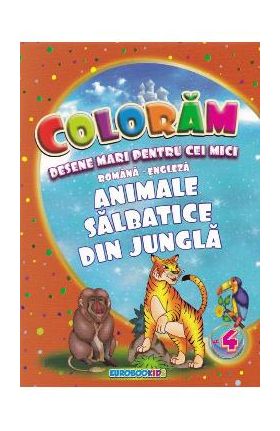Coloram desene mari pentru cei mici: Animale salbatice din jungla