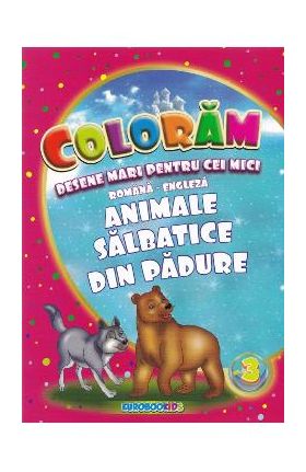 Coloram desene mari pentru cei mici: Animale salbatice din padure