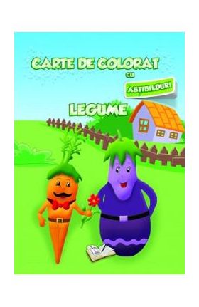 Carte de colorat cu abtibilduri - Legume