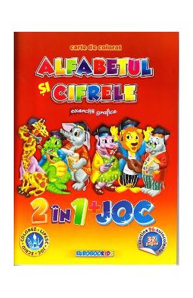 Alfabetul si cifrele. Exercitii grafice - Carte de colorat