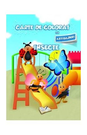 Carte de colorat cu abtibilduri - Insecte