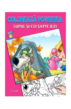 Coloreaza povestea: Lupul si cei sapte iezi