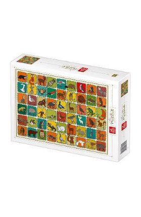 Puzzle 1000. Pattern Forest Animals. Modele cu animale din padure