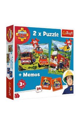 Puzzle 2 in 1 + Memo. Pompierii in actiune