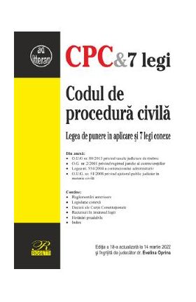 Codul de procedura civila. Actualizata 14 martie 2022