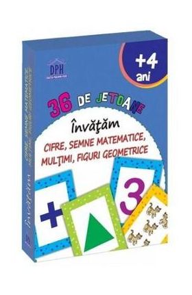 36 de jetoane - Invatam cifre, semne matematice, multimi, figuri geometrice (4 Ani+)