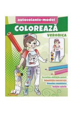Coloreaza Veronica. Autocolante model