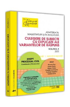 Admiterea in magistratura si in avocatura 2022. Vol.2 - Roxana Dan, Laura-Cristina Carcia, Sergiu Carlan, Claudia Dumitrache, Cristina Codruta Hageanu, Sorana Suciu