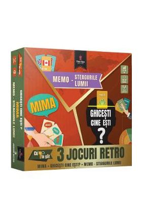 3 jocuri retro: Memo - Steagurile lumii. Mima. Ghicesti cine esti?