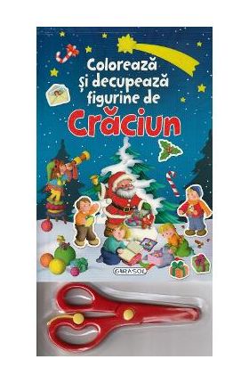 Coloreaza si decupeaza figurine de Craciun