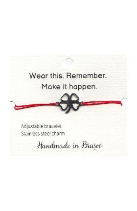 Bratara: Wear this. Remember. Make it happen - Trifoi argintiu