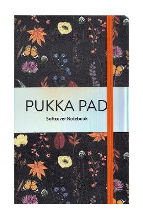 Agenda dictando cu elastic portocaliu: Pukka Pad. Model floral