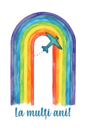 Felicitare curcubeu: Seria Fly. La multi ani!