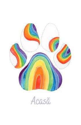 Felicitare curcubeu: Seria Paw Print. Acasa