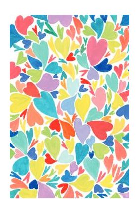 Felicitare: Inimi colorate