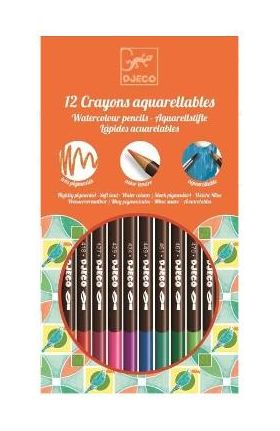 12 Crayons aquarellables. Creioane acuarel