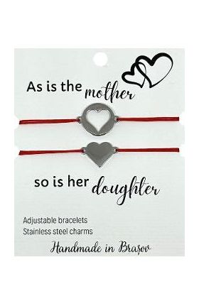 Set bratari: As is the mother, so is her doughter - Inimioare argintii