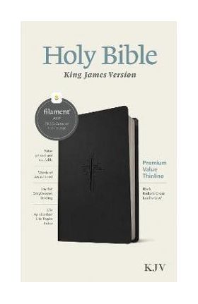 KJV Premium Value Thinline Bible, Filament Enabled Edition (Red Letter, Leatherlike, Black Radiant Cross) - Tyndale