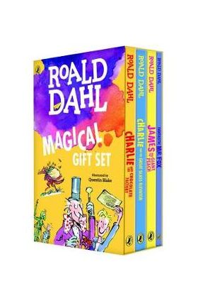 Roald Dahl Magical Gift Set (4 Books): Charlie and the Chocolate Factory, James and the Giant Peach, Fantastic Mr. Fox, Charlie and the Great Glass El - Roald Dahl