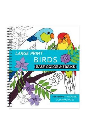 Large Print Easy Color & Frame - Birds (Adult Coloring Book) - New Seasons