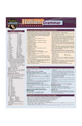Italian Grammar: A Quickstudy Laminated Language Reference Guide - Sally-ann Del Vino