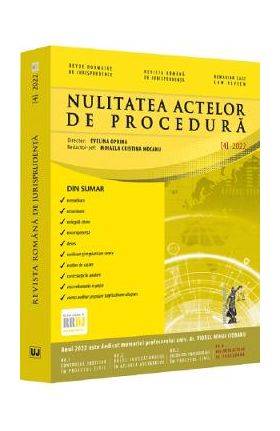 Revista romana de jurisprudenta Nr.4 din 2022. Nulitatea actelor de procedura