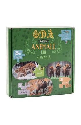 Puzzle 150 de piese. Oda pentru Animale: Rasul, Capra Neagra, Zimbrul