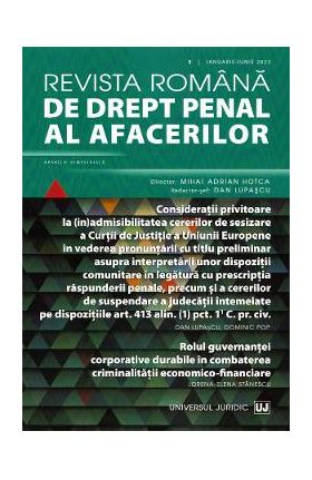 Revista romana de drept penal al afacerilor Nr.1 Ianuarie-Iunie 2023