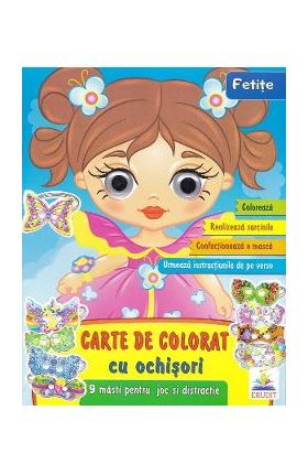 Carte de colorat cu ochisori. Fetite