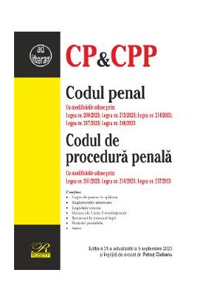 Codul penal. Codul de procedura penala Ed.31 Act. 5 septembrie 2023