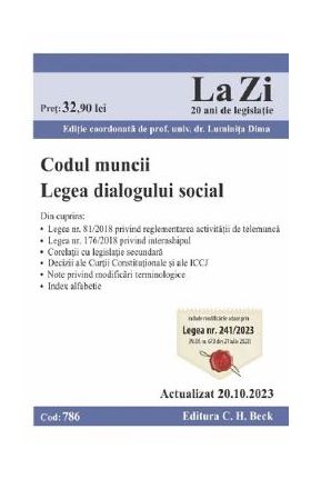 Codul muncii. Legea dialogului social Act.20 octombrie 2023