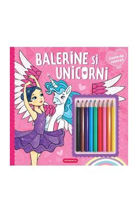 Balerine si unicorni. Carte de colorat