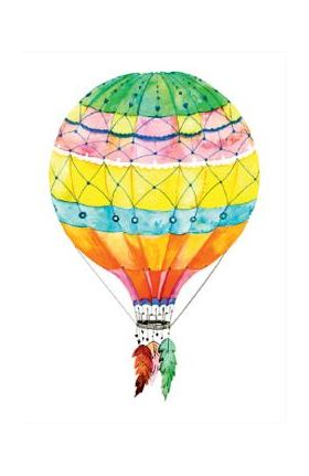 Print de arta: Balon cu aer cald. Pene