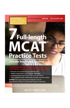 7 Full-Length MCAT Practice Tests: 5 in the Book and 2 Online, 1610 MCAT Practice Questions Based on the Aamc Format - Brett Ferdinand