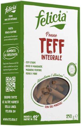 Penne din faina integrala de Teff Fara Gluten 250g Felicia