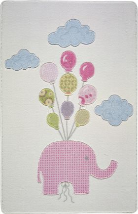 Covor Sweet Elephant - Pink, Confetti, 100x150 cm, poliamida, multicolor