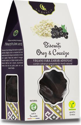 Biscuiti cu orez si coacaze, 130g, Ambrozia