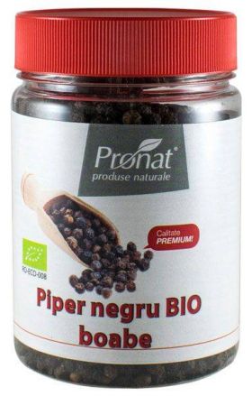 Piper negru boabe - eco-bio 140g - Pet - Pronat