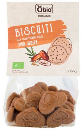 Biscuiti cu curmale, fara gluten, eco-bio, 100g - Obio