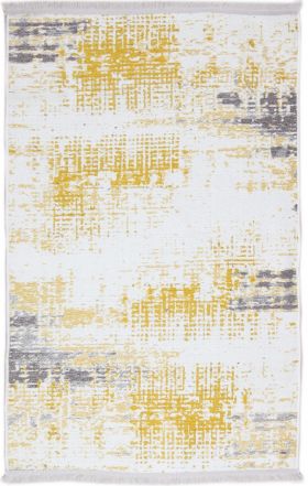 Covor Eko rezistent, NK 01 - Yellow, Grey, 100% poliester, 115 x 180 cm