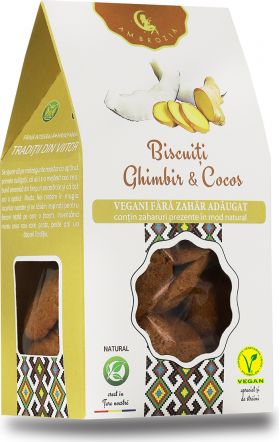 Biscuiti cu ghimbir si cocos, 130g, Ambrozia