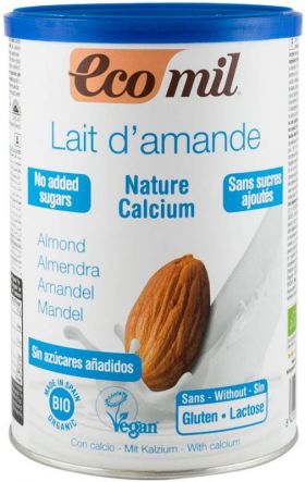 Pudra eco-bio instant pentru bautura de migdale natur, cu calciu, 400 G Ecomil