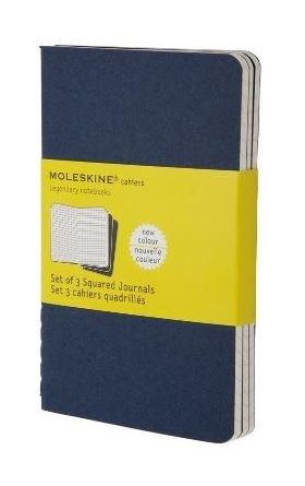 Moleskine Navy Blue Squared Cahier - Set of 3 | Moleskine