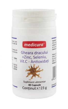 Gheara dracului + Zinc, Seleniu, Vitamina C, 40 capsule Medicura