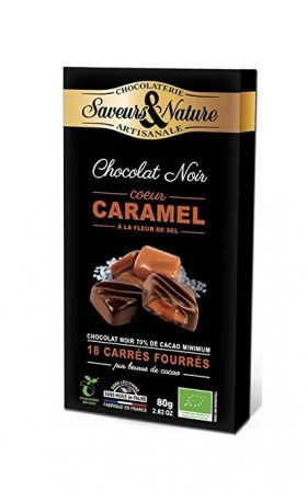 Bomboane cu ciocolata neagra si caramel - Fleur de sel Bio | Saveurs et Nature