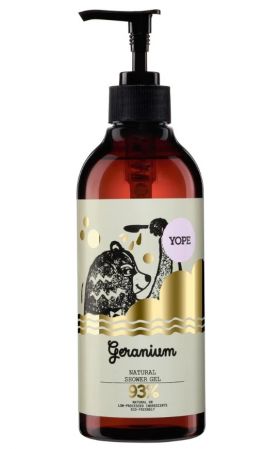 Gel de dus natural cu geraniu, 400ml, Yope