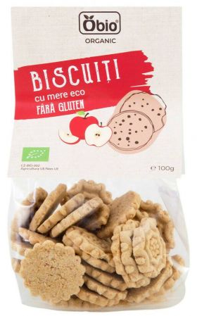 Biscuiti cu mere, fara gluten, eco-bio, 100g - Obio