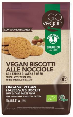 BISCUITI VEGANI CU ALUNE, OVAZ SI FAINA DE ORZ, eco-bio, 250g, Probios